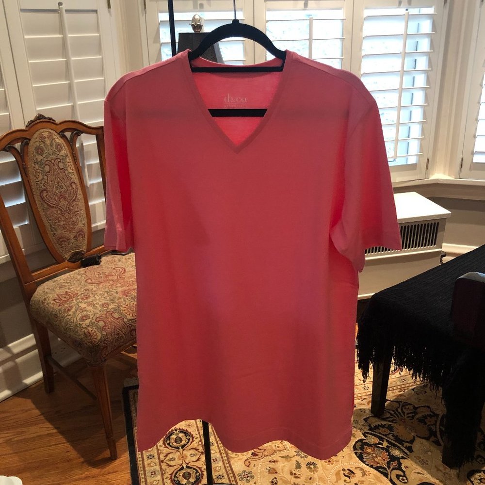 NWOT - Denim & Co. Pink Oversize V-neck T-Shirt
